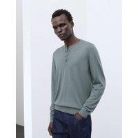 Autograph Pure Extra Fine Merino Wool Henley Jumper Gunmetal
