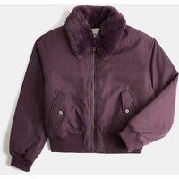M&S Stormwear Faux Fur Collared Bomber Jacket (6-16 Yrs) Blackberry