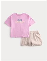 M&S Lilo & Stitch Short Pyjamas (6-16 Yrs) Pink