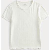 M&S Pointelle Brushed Pyjama Top (6-16 Yrs) Ecru