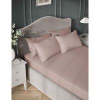 M&S Egyptian Cotton 400 Thread Count Silky Deep Fitted Sheet Blush Pink