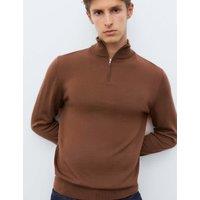 Autograph Pure Extra Fine Merino Wool Half Zip Jumper Topaz