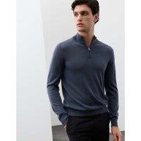 Autograph Pure Extra Fine Merino Wool Half Zip Jumper Nightshade