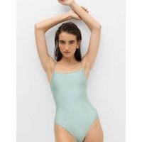 M&S Sheen Cami Scoop Neck Swimsuit Pale Mint