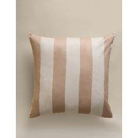 M&S Pure Cotton Stripe Cushion Cover Neutral
