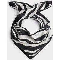 M&S Satin Zebra Print Neckerchief Black Mix