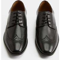 M&S Leather Wide Fit Brogue Shoes Black