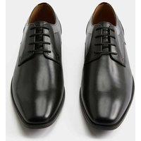 M&S Leather Wide Fit Derby Shoes Black