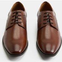 M&S Wide Fit Leather Derby Shoes Tan