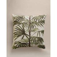 M&S Pure Cotton Fern Tree Cushion Cover Green Mix