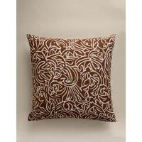 M&S Pure Cotton Abstract Swirl Cushion Cover Spice Mix