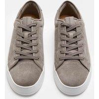Autograph Binding Cupsole Lace Up Leather Trainers Taupe