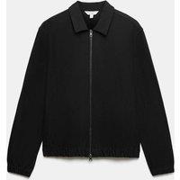 Autograph Pure Cotton Twill Zip Through Overshirt Black