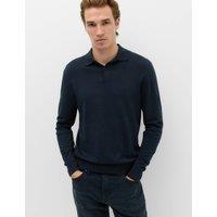 M&S Pure Cotton Regular Fit Knitted Polo Shirt Navy