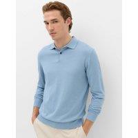 M&S Pure Cotton Regular Fit Knitted Polo Shirt Light Airforce