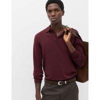 M&S Pure Cotton Regular Fit Knitted Polo Shirt Bordeaux