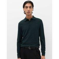 M&S Pure Cotton Regular Fit Knitted Polo Shirt Dark Evergreen