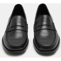 M&S Embossed Leather Loafers Black