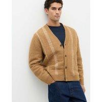 M&S Lofty Relaxed Fit Striped Cardigan Butterscotch