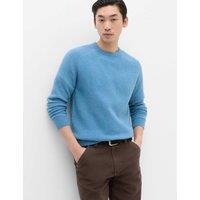M&S Supersoft Crew Neck Jumper with Wool Mid Blue