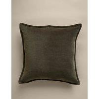 M&S Pure Cotton Velvet Cushion Cover Dusty Green