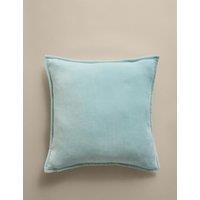 M&S Pure Cotton Velvet Cushion Cover Aqua