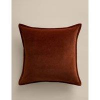 M&S Pure Cotton Velvet Cushion Cover Rust