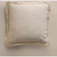M&S Textured Fringe Cushion Cover Ecru