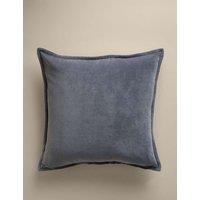 M&S Pure Cotton Velvet Cushion Cover Slate Blue