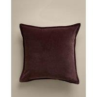 M&S Pure Cotton Velvet Cushion Cover Aubergine