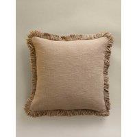 M&S Textured Fringe Cushion Cover Natural