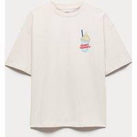 M&S Pure Cotton Fast Food Graphic T-Shirt (6-16 Yrs) White