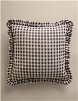 M&S Chenille Woven Gingham Cushion Charcoal