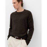 M&S Pure Lambswool Crew Neck Jumper Brown