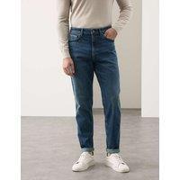 Autograph Tapered Fit Japanese Selvedge Stretch Jeans Medium Blue