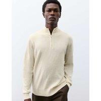 Autograph Pure Cashmere Half Zip Jumper Neutral