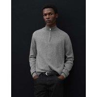 Autograph Pure Cashmere Half Zip Jumper Medium Grey