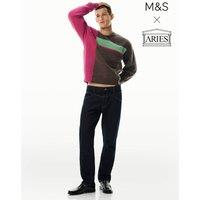 M&S x Aries Straight Fit Pure Cotton Jeans Dark Indigo