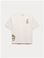 M&S Pure Cotton Stumble Guys Graphic T-Shirt (6-16 Yrs) Ivory