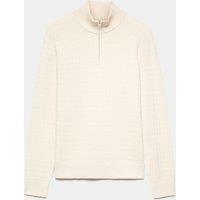 Autograph Performance Checked Texture Half Zip Jumper Taupe