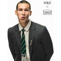 M&S x Aries Striped Jacquard Pure Silk Tie Multi