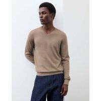 Autograph Pure Extra Fine Merino Wool V-Neck Jumper Sable