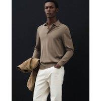 Autograph Pure Extra Fine Merino Wool Polo Shirt Sable