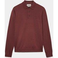 Autograph Pure Extra Fine Merino Wool Polo Shirt Chestnut