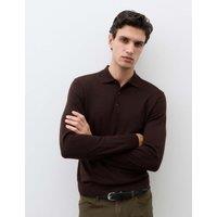 Autograph Pure Extra Fine Merino Wool Polo Shirt Teak