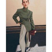 M&S Waisted Asymmetric Longline Blazer Olive