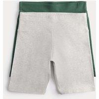 M&S 2 Pack Cotton Rich Cycling Shorts (6-16 Yrs) Green Mix