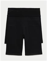 2 Pack Cotton Rich Cycling Shorts (6-16 Years)