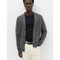 M&S Lambswool Blend V-Neck Cardigan Grey