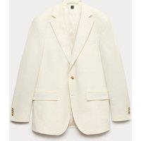 Autograph Tailored Fit Italian Performance Linen Blend Suit Jacket White
